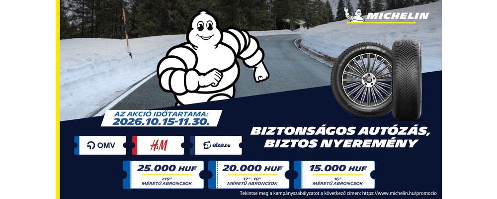 Vásároljon 4 db Michelin téli/négyévszkos gumiabroncsot és vegye át vásárlási utalványát akár 25 ezer Ft értékben!
