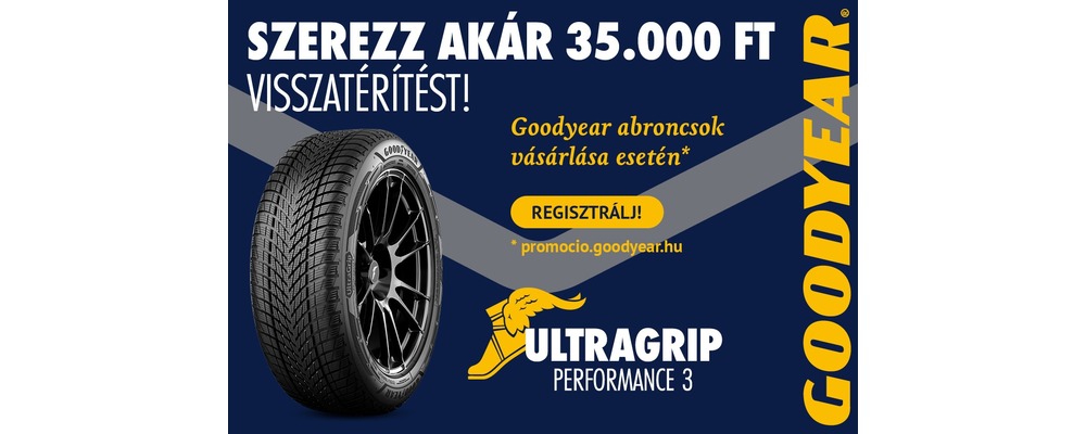 Vásároljon 4 db téli vagy négyévszakos GoodYear gumiabroncsot, és szerezze meg az akár 35.000 Ft értékű üzemanyag utalványt!