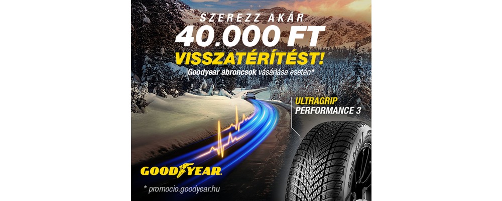 Vásároljon 4 db, legalább 17" méretű GoodYear téli vagy négyévszakos abroncsot és megjutalmazzuk egy akár 40 ezer Ft értékű OMV utalvánnyal!