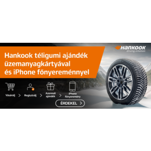 Vásároljon 1 garnitúra Hankook téli gumiabroncsot, hogy Öné legyen az akár 30 000 Ft értékű utalvány, valamint nyerjen egy iPhone 17 Pro okostelefont!