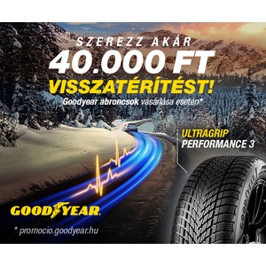 Vásároljon 4 db, legalább 17" méretű GoodYear téli vagy négyévszakos abroncsot és megjutalmazzuk egy akár 40 ezer Ft értékű OMV utalvánnyal!