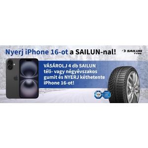 Vásároljon 4 db Sailun téli gumiabroncsot és nyerjen egy Apple iPhone 16 mobiltelefont!