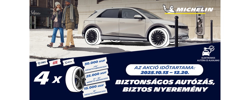 Vásároljon 4 db téli vagy négyévszakos Michelin gumiabroncsot és vegye át az akár 30 ezer Ft értékű ajándék utalványát!