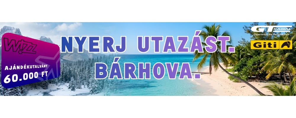 Vásároljon 1 garnitúra Giti vagy GT Radial téli vagy négyévszakos gumiabroncsot és nyerjen havonta 60.000 Ft értékű Wizz Air utalványt!