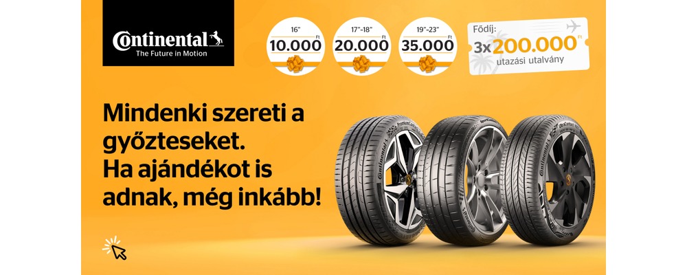 Vásároljon egy szett téli vagy négyévszakos Continental gumiabroncsot, és vásárlási utalványt kap ajándékba!
