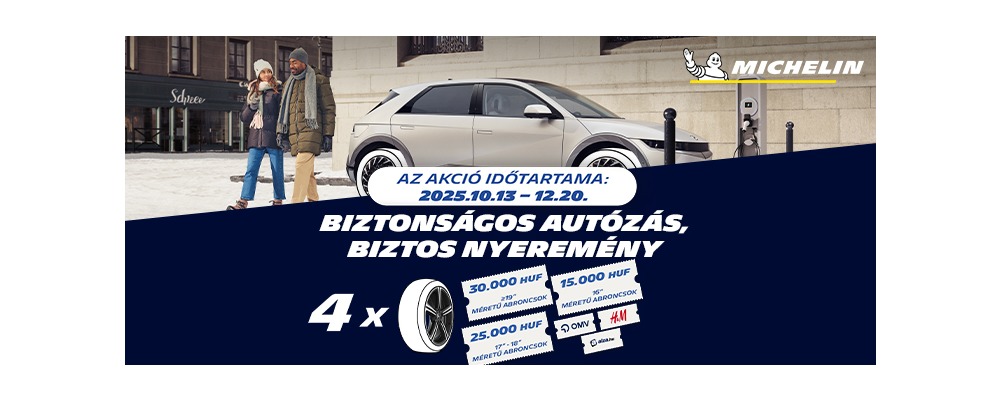 Vásároljon 4 db téli vagy négyévszakos Michelin gumiabroncsot és vegye át az akár 30 ezer Ft értékű ajándék utalványát!
