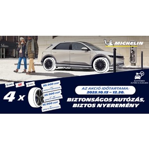 Vásároljon 4 db téli vagy négyévszakos Michelin gumiabroncsot és vegye át az akár 30 ezer Ft értékű ajándék utalványát!