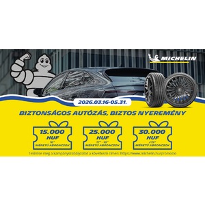Vásároljon 4 db nyári vagy négyévszakos Michelin gumiabroncsot, és akár 30 000 Ft kedvezményben is részesülhet!