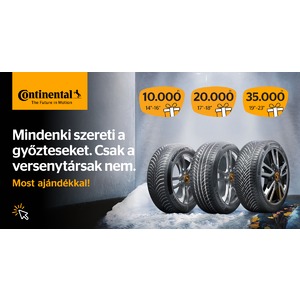 Vásároljon egy szett téli vagy négyévszakos Continental gumiabroncsot, és OMV, alza.hu, vagy Jegy.hu utalványt kap ajándékba!