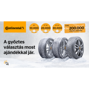 Vásároljon egy szett téli vagy négyévszakos Continental gumiabroncsot, és vásárlási utalványt kap ajándékba!